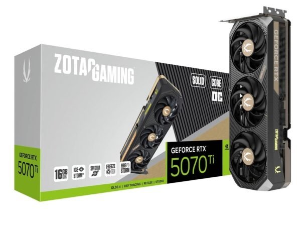 Zotac GeForce RTX 5070 Ti Solid Core OC 16GB GDDR7 PCI-Express Graphics Card