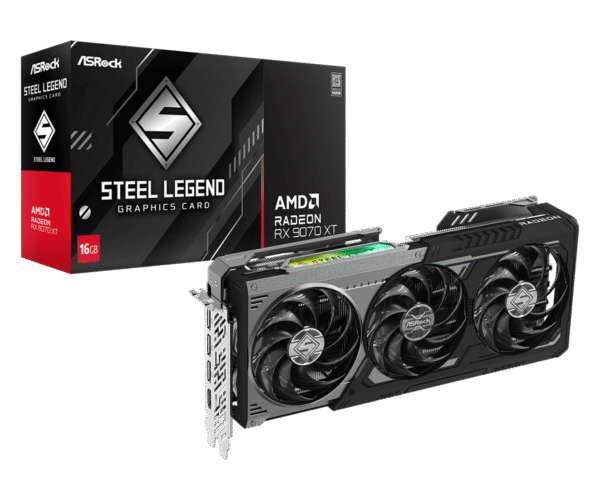 Asrock Radeon RX 9070 XT Steel Legend Dark 16GB GDDR6 PCI-Express Graphics Card