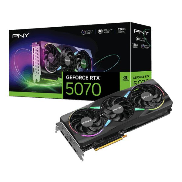 PNY GeForce RTX 5070 ARGB Triple Fan 12GB GDDR7 PCI-Express Graphics Card