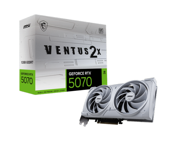 MSI GeForce RTX 5070 Ventus 2X OC White 12GB GDDR7 PCI-Express Graphics Card