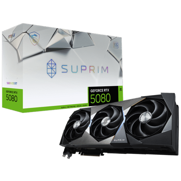 MSI GeForce RTX 5080 Suprim SOC 16GB GDDR7 PCI-Express Graphics Card