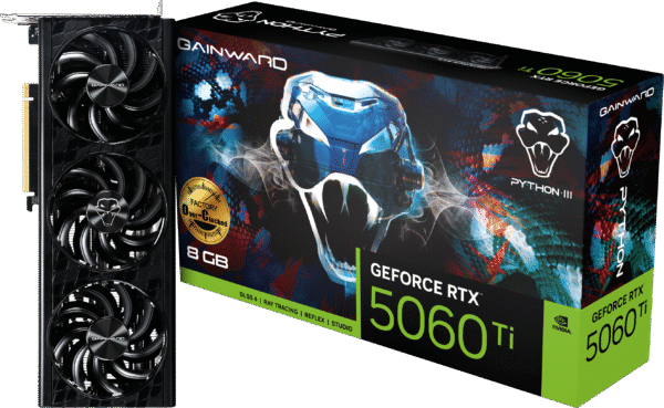 Gainward GeForce RTX 5060 Ti Python III OC 8GB GDDR7 PCI-Express Graphics Card