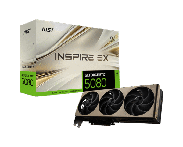 MSI GeForce RTX 5080 Inspire 3X OC 16GB GDDR7 PCI-Express Graphics Card