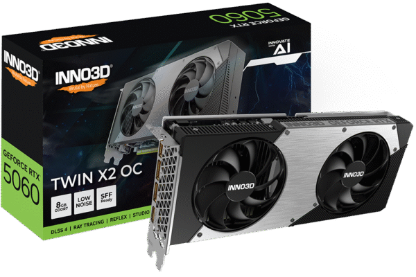 Inno3D GeForce RTX 5060 Twin X2 OC 8GB GDDR7 PCI-Express Graphics Card