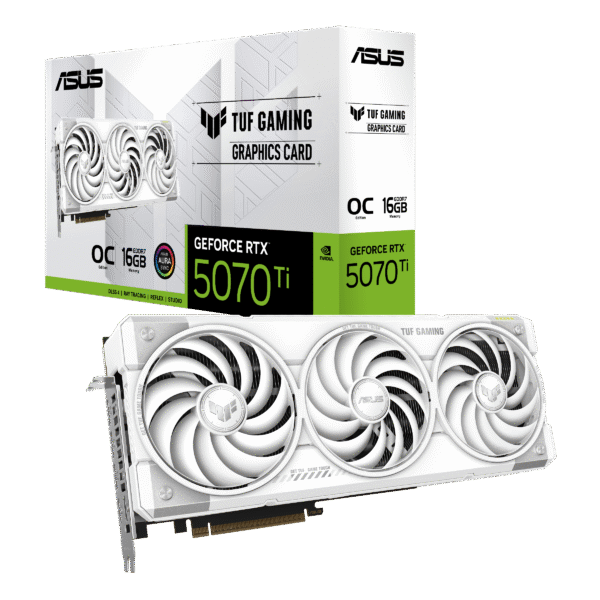 Asus GeForce RTX 5070 Ti TUF Gaming OC White 16GB GDDR7 PCI-Express Graphics Card