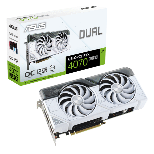 Asus GeForce RTX 4070 SUPER Dual OC White 12GB GDDR6X PCI-Express Graphics Card