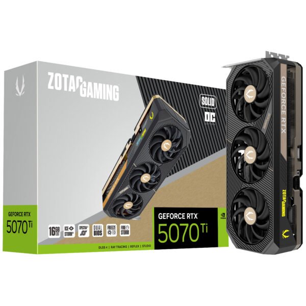 Zotac GeForce RTX 5070 Ti Solid OC 16GB GDDR7 PCI-Express Graphics Card