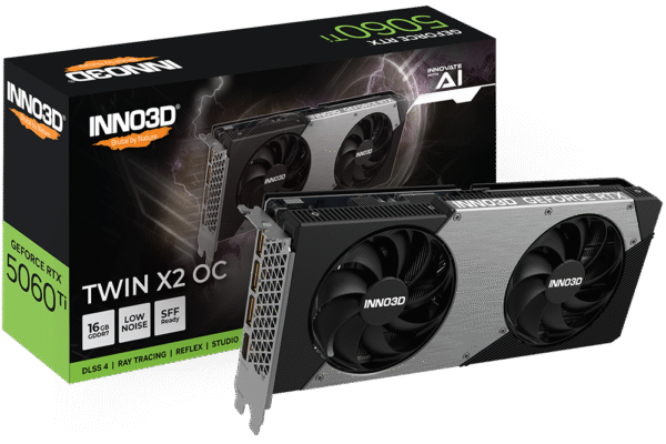 Inno3D GeForce RTX 5060 Ti Twin X2 OC 16GB GDDR7 PCI-Express Graphics Card