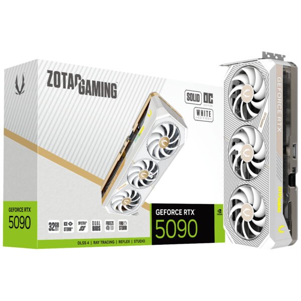 Zotac GeForce RTX 5090 Solid OC 32GB GDDR7 PCI-Express Graphics Card - White