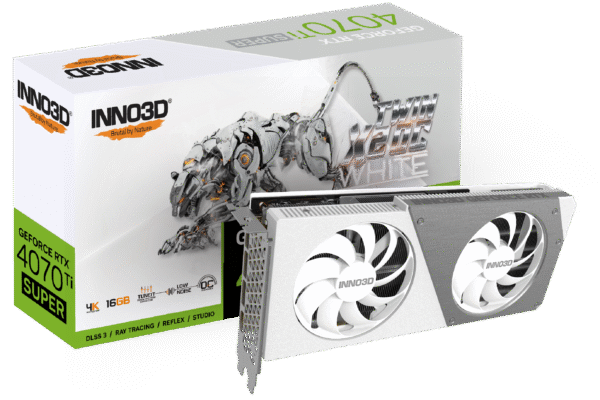 Inno3D GeForce RTX 4070 Ti SUPER Twin X2 OC White 16GB GDDR6X PCI-Express Graphics Card