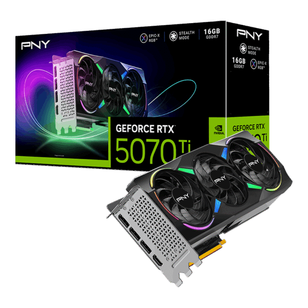 PNY GeForce RTX 5070 Ti ARGB OC Triple Fan 16GB GDDR7 PCI-Express Graphics Card