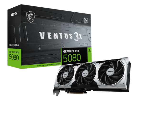 MSI GeForce RTX 5080 Ventus 3X OC Plus 16GB GDDR7 PCI-Express Graphics Card