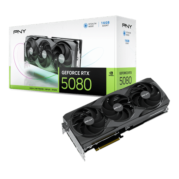 PNY GeForce RTX 5080 Triple Fan 16GB GDDR7 PCI-Express Graphics Card