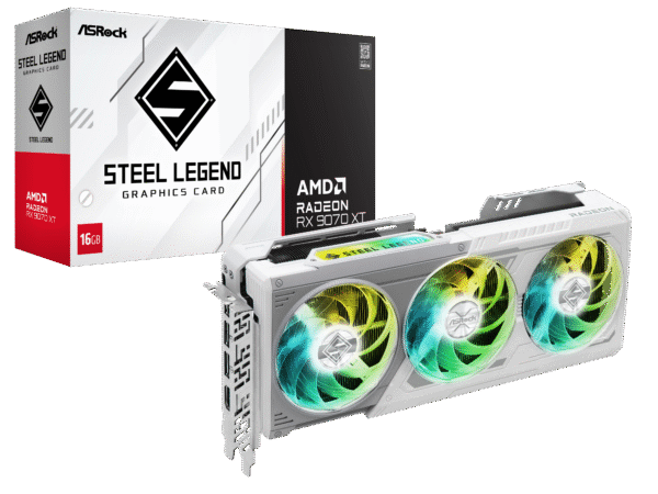 Asrock Radeon RX 9070 XT Steel Legend 16GB GDDR6 PCI-Express Graphics Card