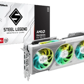 Asrock Radeon RX 9070 Steel Legend OC 16GB GDDR6 PCI-Express Graphics Card
