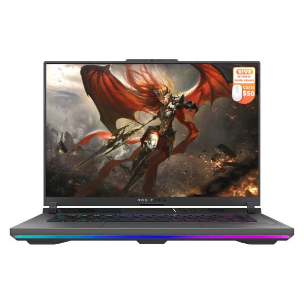 ASUS ROG Strix G16 Gaming Laptop, 16 QHD 240Hz ROG Nebula Display, NVIDIA GeForce RTX 4070, Intel Core i9-14900HX, 16GB DDR5, 2TB PCIe SSD, Wi-Fi 6E, Windows 11 Home, with Wireless Mouse