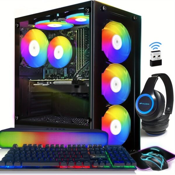 STGAubron Gaming Desktop, Core i7 3.4G up to 3.9G, GeForce GTX 1660 Super 6G GDDR6, 32G RAM, 1T SSD, WiFi, Wireless 5.0, RGB Fan x 6, RGB Keyboard&Mouse&Mouse Pad, RGB Wireless Sound Bar & Gaming Mic, W10H64 - Image 3