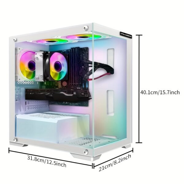 STGAubron Gaming Desktop PC, GeForce RTX 2060 6G GDDR6, Athlon 3000G 3.5G, 16G DDR4, 512G SSD, 600M WiFi, Wireless 5.0, RGB Fan x 3, RGB Keyboard & Mouse & Mouse Pad, W11H64 - Image 2