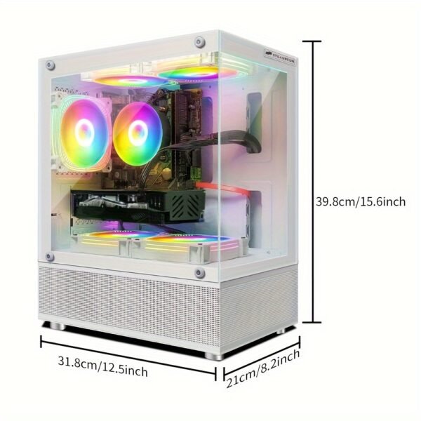 STGAubron Gaming Desktop PC, Radeon RX 580 16G GDDR5, 10th Gen G5905 3.5G, 16G RAM, 1T SSD, WiFi, Wirless 5.0, RGB Fan x 5, RGB Keyboard & Mouse & Mouse Pad, 11th Gen Opearting System - Image 6