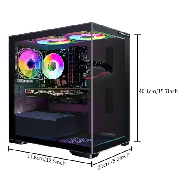 STGAubron Gaming Desktop PC, Core i7 3.4G up to 3.9G, 16G RAM, 512G SSD,Radeon RX 580 16G GDDR5, 600M WiFi, Wireless 5.0, RGB Fan x 3, RGB Keyboard&Mouse, RGB Mouse Pad, W10H64 - Image 2