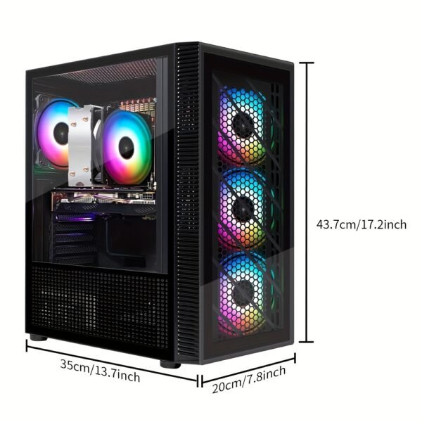 STGAubron Gaming Desktop PC, Athlon 3000G 3.5G, Radeon RX 580 16G GDDR5, 16G RAM, 512G SSD, 600M WiFi, wireless 5.0, RGB Fan x 4, RGB Keyboard and Mouse Pad, W11H64 - Image 3