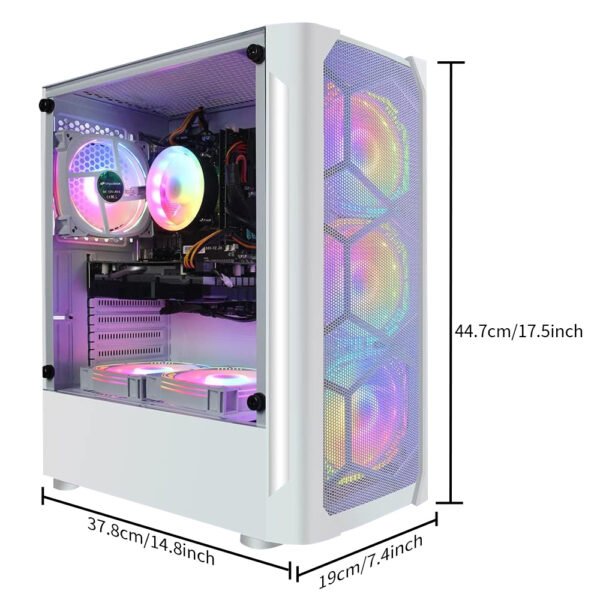STGAubron Gaming Diamond Desktop, Core I7 3.4 GHz up to 3.9 GHz, GTX 1660 Ti 6G GDDR6, 16G RAM, 512G SSD, WIFI, Wireless 5.0, RGB Fan x 6, RGB Keyboard & Mouse, RGB Mouse Pad, RGB BT Sound Bar, W10H64 - Image 2