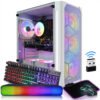 STGAubron Gaming Diamond Desktop, Core I7 3.4 GHz up to 3.9 GHz, GTX 1660 Ti 6G GDDR6, 16G RAM, 512G SSD, WIFI, Wireless 5.0, RGB Fan x 6, RGB Keyboard & Mouse, RGB Mouse Pad, RGB BT Sound Bar, W10H64