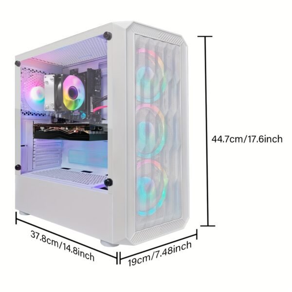 STGAubron Gaming Desktop PC, Athlon 3000G 3.5G, Radeon RX 580 8G GDDR5, 16G DDR4 RAM, 1T SSD, 600M WiFi, Wireless, RGB Fan x 4, RGB Keyboard and Mouse Pad, 11h Gen Opearting System - Image 2