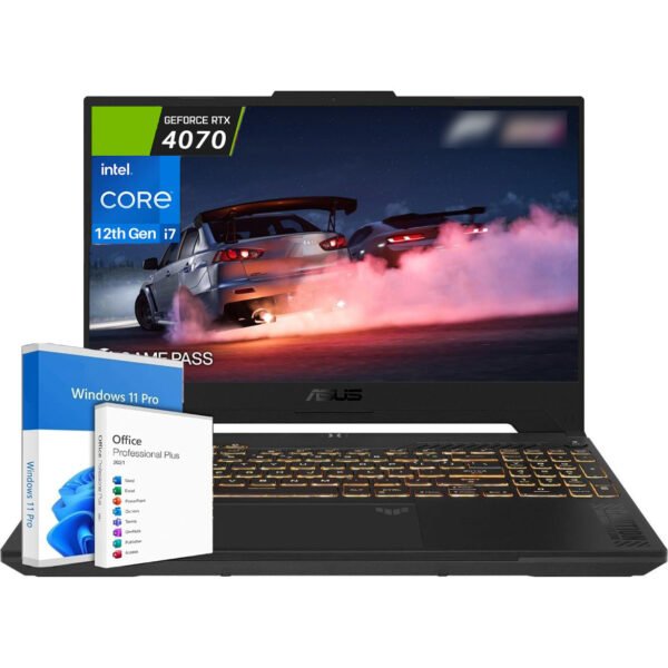 ASUS TUF 15.6 Gaming Laptop, 15.6" FHD 144Hz Display, Intel i7-13620H (Beats i9-12900), NVIDIA GeForce RTX 4070, 64GB DDR5 RAM, 4TB SSD, Backlit, Windows 11 Pro