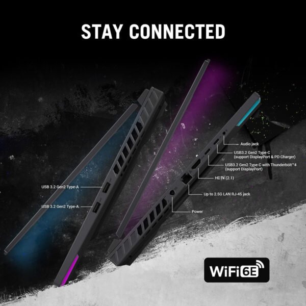 ASUS High Performance ROG Strix G16 Gaming Laptop, 16" 240Hz WQXGA Display, 14th Gen Intel i9-14900HX, 64GB DDR5 RAM, 2TB SSD, GeForce RTX 4060, Backlit KB, WiFi 6E, Windows 11 Pro,with Cefesfy G530 Mouse and Q20 Brush - Image 7