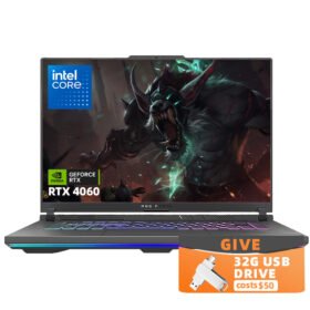 ASUS ROG Strix G16 Gaming Laptop, 16" 240Hz QHD Display, Intel core i9-14900HX, NVIDIA GeForce RTX 4060, 32GB DDR5 RAM, 1TB SSD, Wifi6, Windows 11 Home, with 32GB USB Flash Drive
