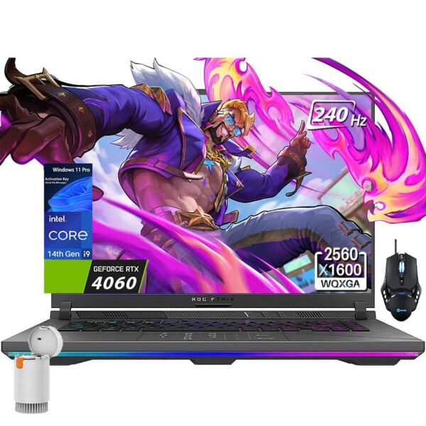 ASUS High Performance ROG Strix G16 Gaming Laptop, 16" 240Hz WQXGA Display, 14th Gen Intel i9-14900HX, 64GB DDR5 RAM, 2TB SSD, GeForce RTX 4060, Backlit KB, WiFi 6E, Windows 11 Pro,with Cefesfy G530 Mouse and Q20 Brush