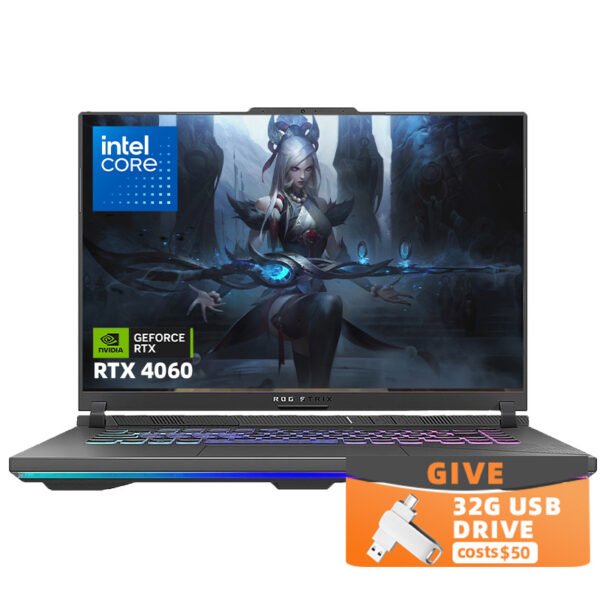 ASUS ROG Strix G16 Gaming Laptop, 16" 240Hz QHD Display, Intel core i9-14900HX, NVIDIA GeForce RTX 4060, 64GB DDR5 RAM, 4TB SSD, Wifi6, Windows 11 Home, with 32GB USB Flash Drive