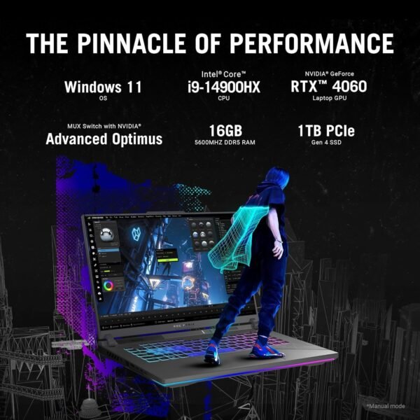 ASUS High Performance ROG Strix G16 Gaming Laptop, 16" 240Hz WQXGA Display, 14th Gen Intel i9-14900HX, 64GB DDR5 RAM, 2TB SSD, GeForce RTX 4060, Backlit KB, WiFi 6E, Windows 11 Pro,with Cefesfy G530 Mouse and Q20 Brush - Image 5