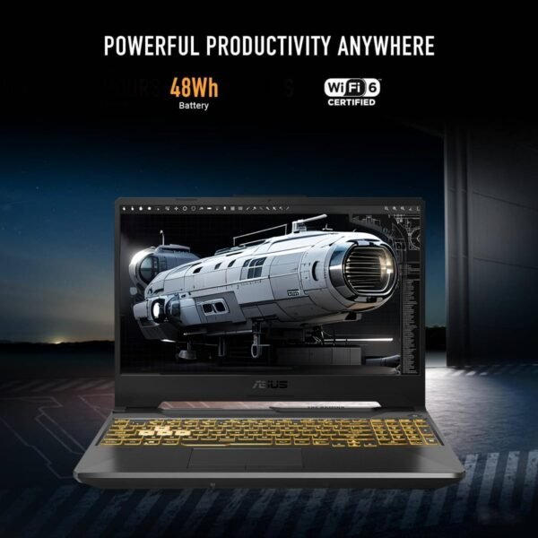 ASUS TUF A15 Gaming Laptop: 15.6 Full HD 144Hz Display, GeForce RTX 3050, AMD Ryzen 7 7435HS, 8GB DDR5 RAM, 512GB PCIe SSD, Wi-Fi 6, Windows 11, suitable for games, office, students, creation in daily life, back-to-school season, holiday gifts for friends and family - Image 2