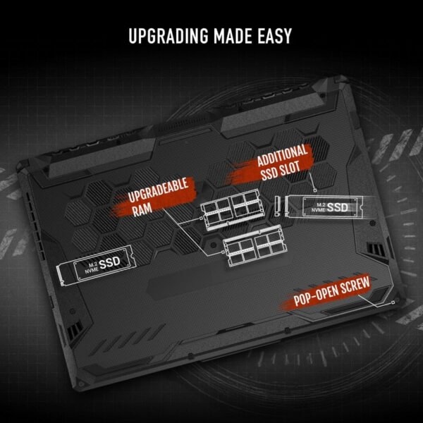 ASUS TUF A15 Gaming Laptop: 15.6 Full HD 144Hz Display, GeForce RTX 3050, AMD Ryzen 7 7435HS, 8GB DDR5 RAM, 512GB PCIe SSD, Wi-Fi 6, Windows 11, suitable for games, office, students, creation in daily life, back-to-school season, holiday gifts for friends and family - Image 6