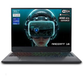 Thunderobot Radiant 16 4060 2.5K Gaming Laptop, 16" WQXGA 240Hz Display, 14th Gen Intel i7-14650HX, GeForce RTX 4060, 32GB DDR5 RAM, 2TB PCIe SSD, RGB Backlit Keyboard, Wi-Fi 6, Win 11 Home, Gray