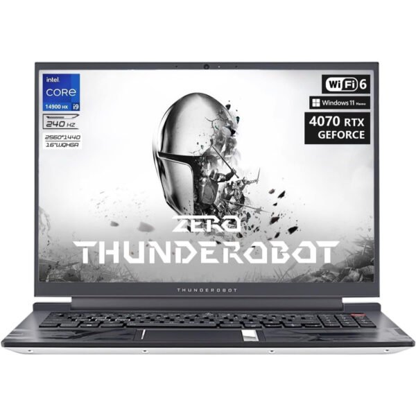 Thunderobot Zero 16 Gaming Laptop | 16" QHD+ 16:10 240Hz 2.5K Display | 14th Gen Intel Core i9-14900HX | GeForce RTX 4070 | 32GB DDR5 | 2TB SSD | RGB Backlit Keyboard | Wi-Fi 6 | Win 11 Home | White