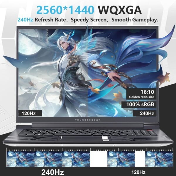 Thunderobot Zero 16 Gaming Laptop | 16" QHD+ 16:10 240Hz 2.5K Display | 14th Gen Intel Core i9-14900HX | GeForce RTX 4070 | 32GB DDR5 | 2TB SSD | RGB Backlit Keyboard | Wi-Fi 6 | Win 11 Home | White - Image 4