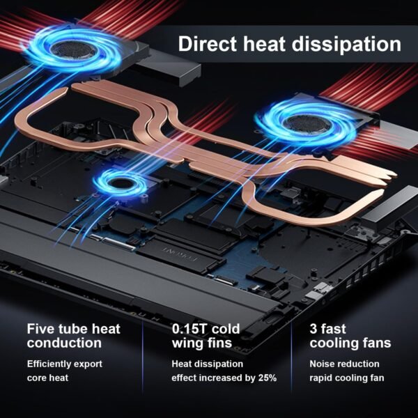 Thunderobot Radiant 16 4060 2.5K Gaming Laptop, 16" WQXGA 240Hz Display, 14th Gen Intel i7-14650HX, GeForce RTX 4060, 16GB DDR5 RAM, 512GB PCIe SSD, RGB Backlit Keyboard, Wi-Fi 6, Win 11 Home, Gray - Image 6