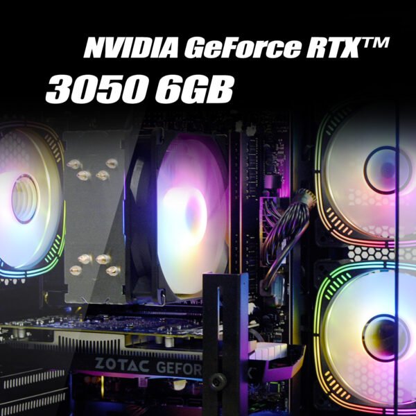 LXZ Gaming PC Desktop computer, I5-12400F, 2.5GHz, GeForce RTX 3050 6GB, 16GB DDR4 RAM, 1TB NVME SSD, for Gaming and Work, Black - Image 7
