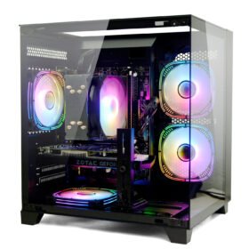 LXZ Gaming PC Desktop computer, I5-12400F, 2.5GHz, GeForce RTX 3050 6GB, 16GB DDR4 RAM, 1TB NVME SSD, for Gaming and Work, Black