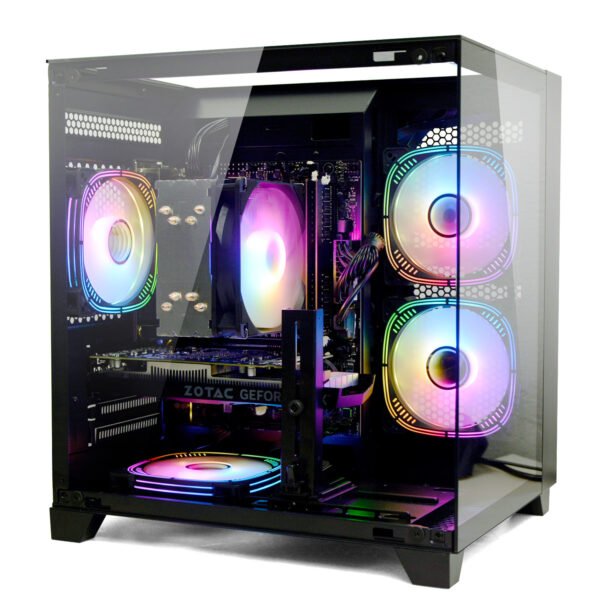 LXZ Gaming PC Desktop computer, I5-12400F, 2.5GHz, GeForce RTX 3050 6GB, 16GB DDR4 RAM, 1TB NVME SSD, for Gaming and Work, Black