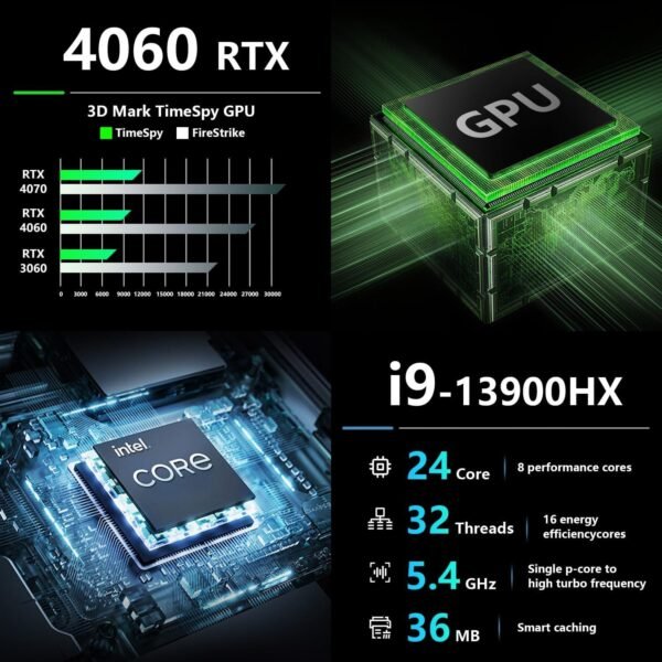 Thunderobot Radiant 16 i9 RTX 4060 2.5K Gaming Laptop, 16" WQXGA 240Hz Display, Intel Core i9-13900HX, GeForce RTX 4060, 16GB DDR5 RAM, 512GB PCIe SSD, RGB Backlit Keyboard, Wi-Fi 6, Win 11 Home, Gray - Image 2