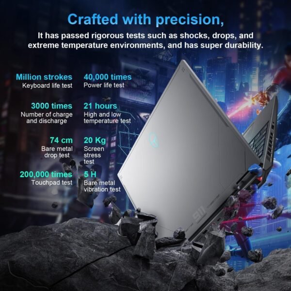 Thunderobot Radiant 16 i9 RTX 4060 2.5K Gaming Laptop, 16" WQXGA 240Hz Display, Intel Core i9-13900HX, GeForce RTX 4060, 16GB DDR5 RAM, 512GB PCIe SSD, RGB Backlit Keyboard, Wi-Fi 6, Win 11 Home, Gray - Image 7