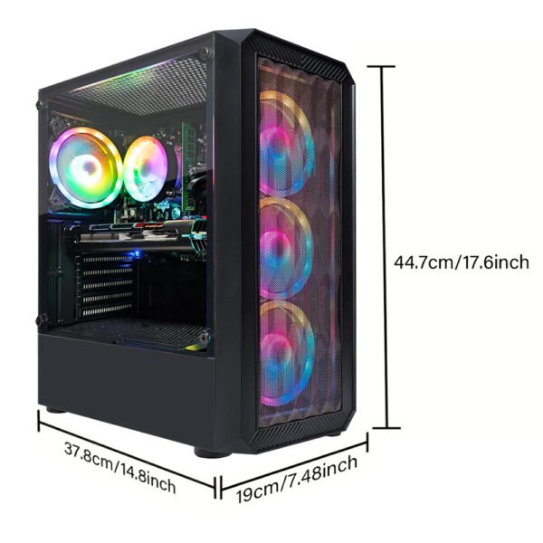 STGAubron Gaming PC Desktop, Radeon RX 590 8G GDDR5, Ryzen 3 3200G 3.6G, 16G DDR4, 512G SSD, 600M WiFi, RGB Fan x4, RGB Mouse Pad, Windows 11 Home - Image 4