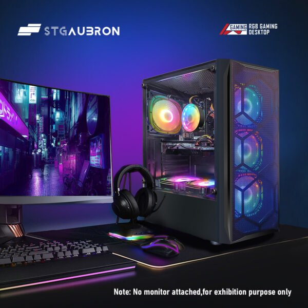 STGAubron Gaming Desktop PC, Radeon RX 580 8G GDDR5, Intel Core i7 up to 3.9G, 16G RAM, 1T SSD, 600M WiFi, RGB Fan x6, Windows 10 Home - Image 6