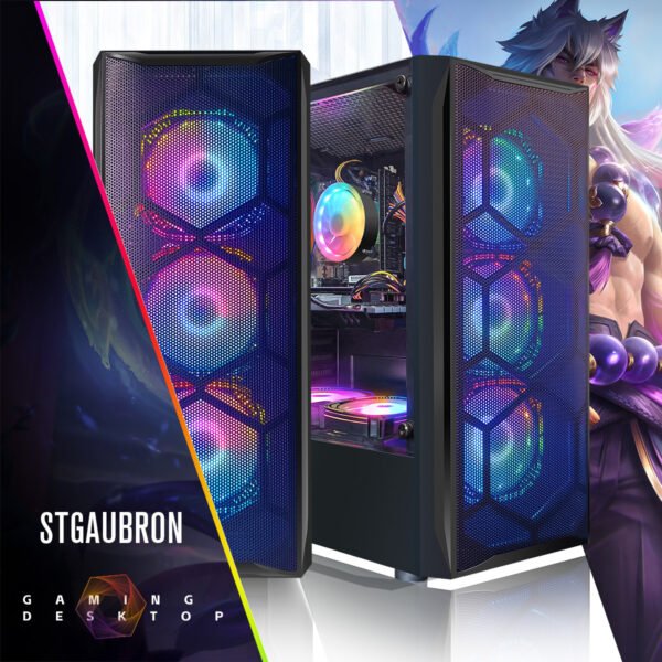 STGAubron Gaming Desktop PC, Radeon RX 580 8G GDDR5, Intel Core i7 up to 3.9G, 16G RAM, 1T SSD, 600M WiFi, RGB Fan x6, Windows 10 Home - Image 3