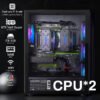 STGAubron Dual CPU Gaming PC, Dual i7 Xeon E5 up to 3.7GHz, GeForce GTX 1660 Super 6G, 16G DDR4, 1T SSD, 600M WiFi, RGB Fan x4, Windows 10 Pro