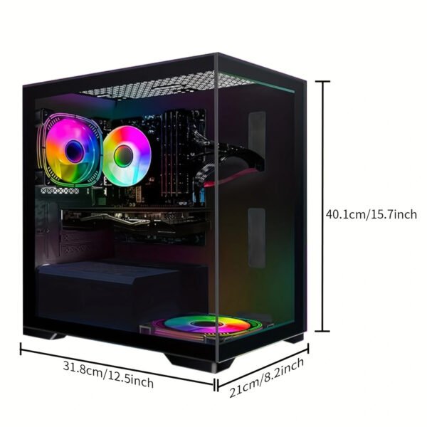 STGAubron Gaming Desktop PC, Core i7 3.4G up to 3.9G, 16G RAM, 512G SSD, Radeon RX 580 16G GDDR5, 600M WiFi, Wireless 5.0, RGB Fan x 2, RGB Keyboard&Mouse, RGB Mouse Pad, RGB Wireless Sound Bar, W10H64 - Image 2